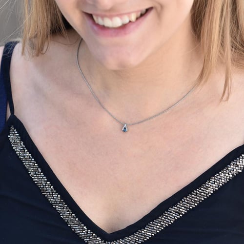 Platinový set minimalistických šperků s modrými diamanty Hinto