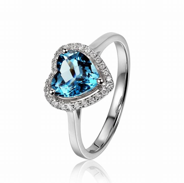 Zlatý prsten s topazovým srdcem 4757