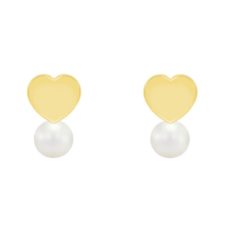 Zlaté dětské náušnice s perlami
