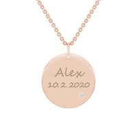 Zlatý přívěsek s diamantem a s gravírem dle vaší volby Cassius