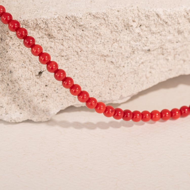 Korálový stříbrný náramek s perlou Dolores 108673