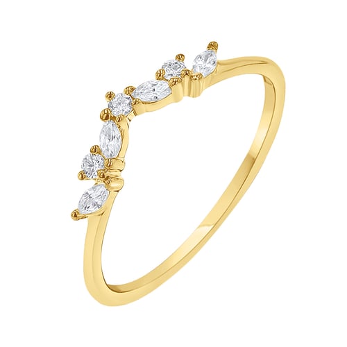 Vykrojený prsten s round a marquise diamanty Fergal