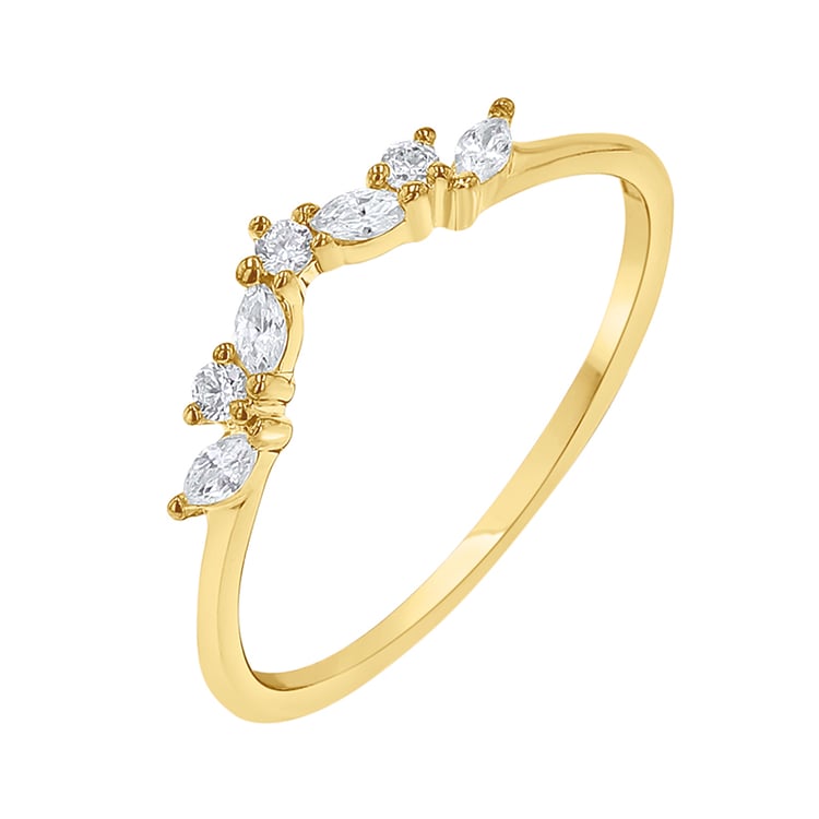 Vykrojený prsten s round a marquise diamanty Fergal 141988