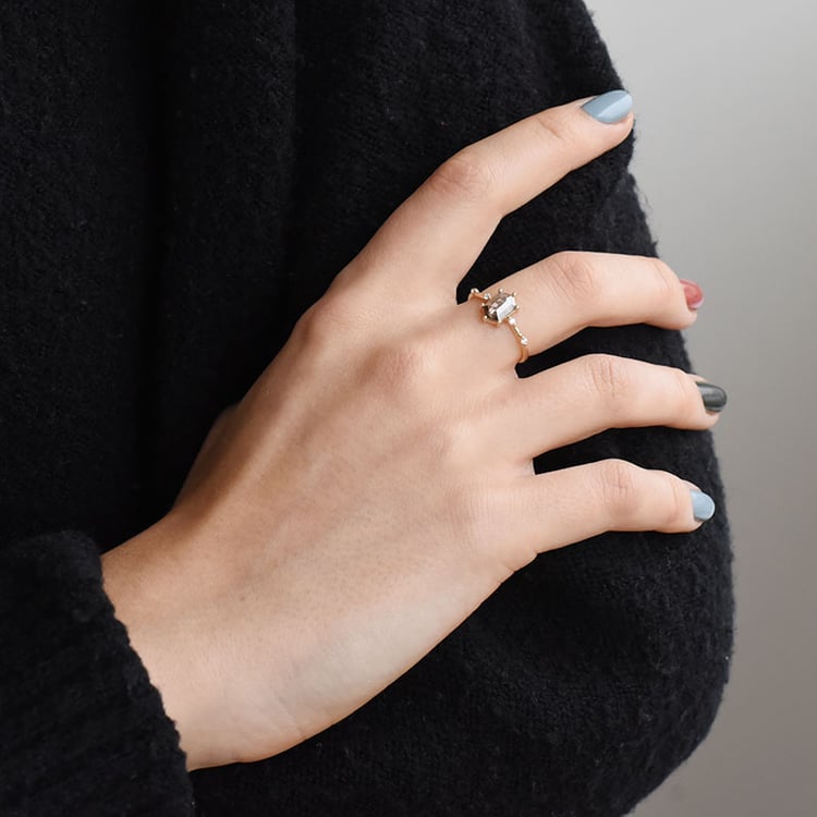 Prsten s hexagon salt and pepper diamantem 91025