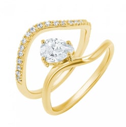 Romantický zásnubní set atypických prstýnků s diamanty Darya