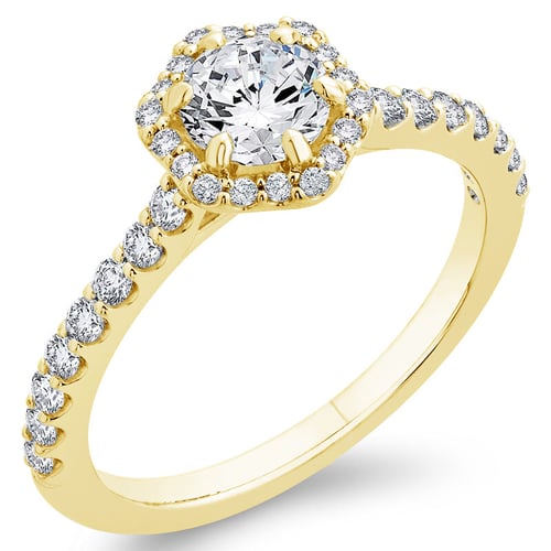 Zásnubní halo prsten s diamanty Primrose
