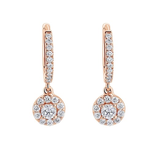 Stříbrné kruhové náušnice s 0.13ct přírodním diamantem Madhu