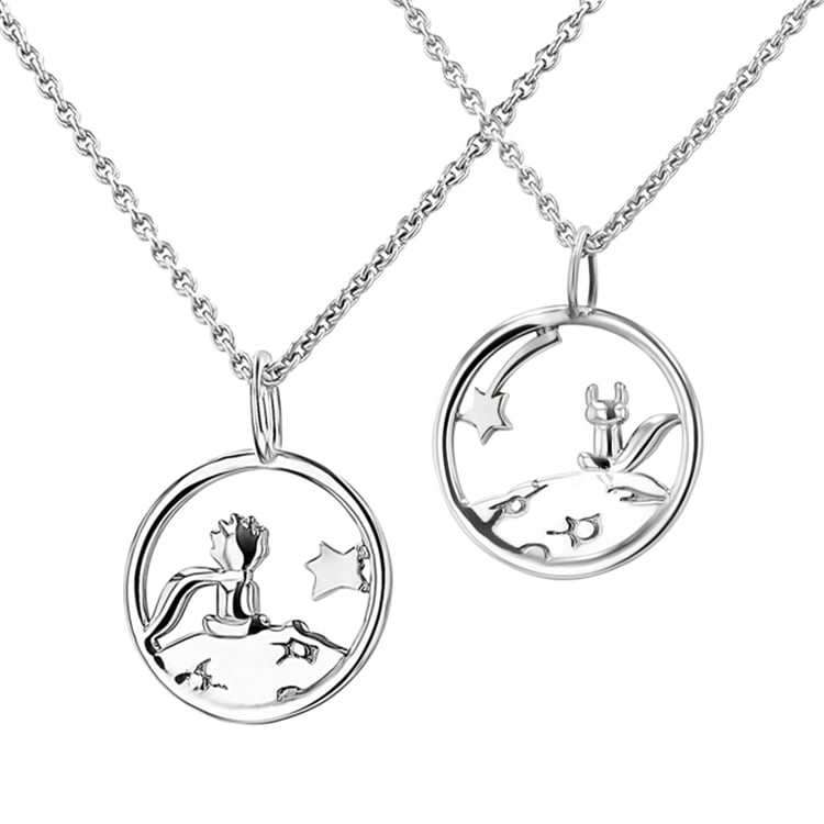 Kolekce stříbrných vykrojených náhrdelníků Malý princ