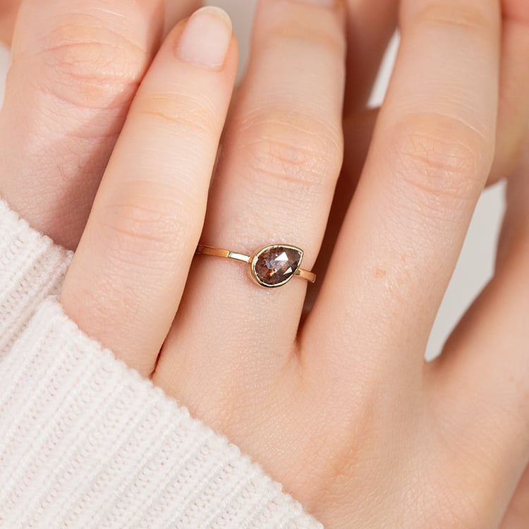 Prsten se salt and pepper pear diamantem Luna 151955