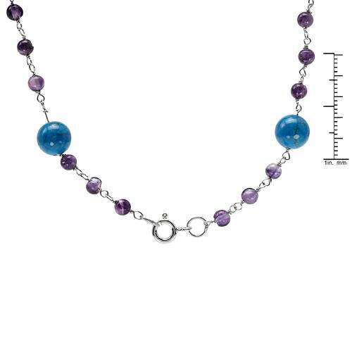 Ametystový náhrdelník s tyrkysy 1710