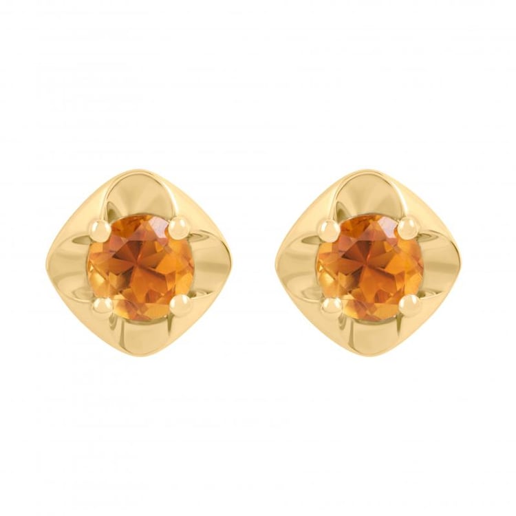 Zlaté citrínové náušnice Elision