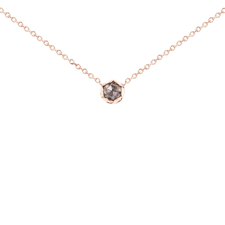 Minimalistický náhrdelník se salt and pepper diamantem Ameera 99827