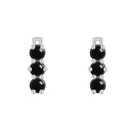 Stříbrné náušnice s černými onyxy Miuccia