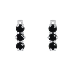 Stříbrné náušnice s černými onyxy Miuccia