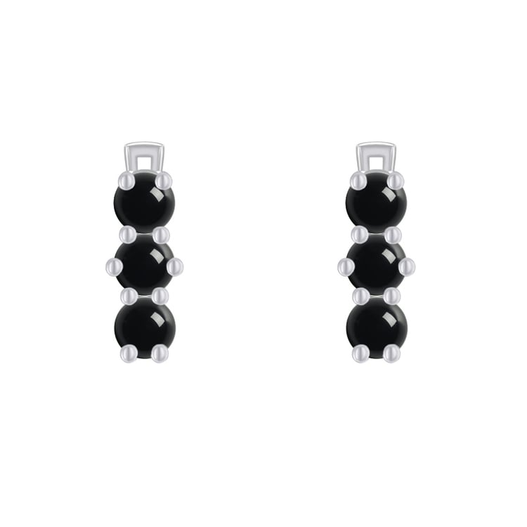 Stříbrné náušnice s černými onyxy 