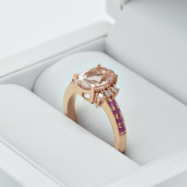 Zlatý morganitový prsten Jemiah 9942