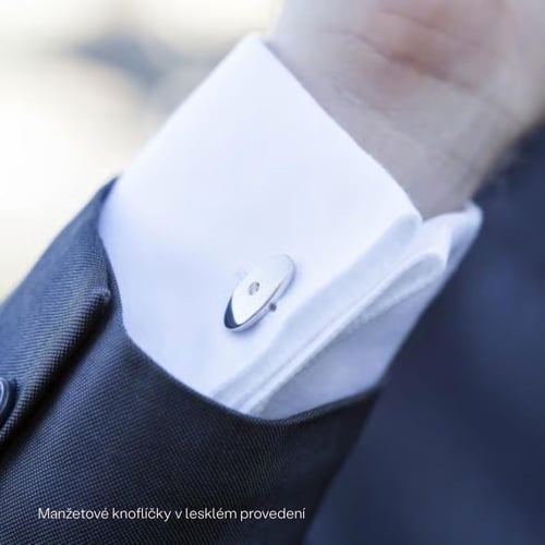 Stříbrné manžetové knoflíčky s diamanty Obert