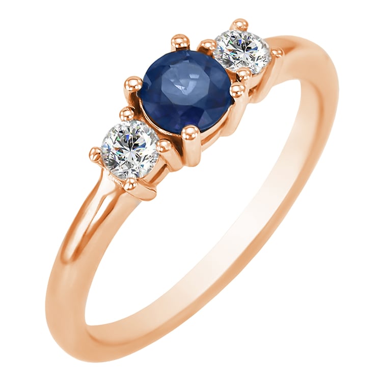 Prsten se safírem v růžovém zlatě 17883