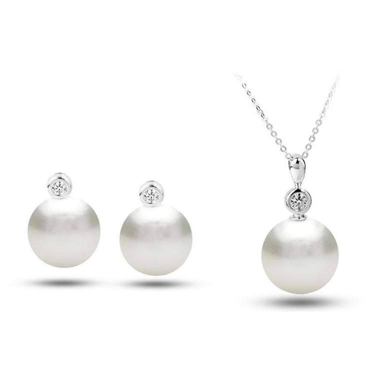 Perlová kolekce z bílého zlata Coronah 24719