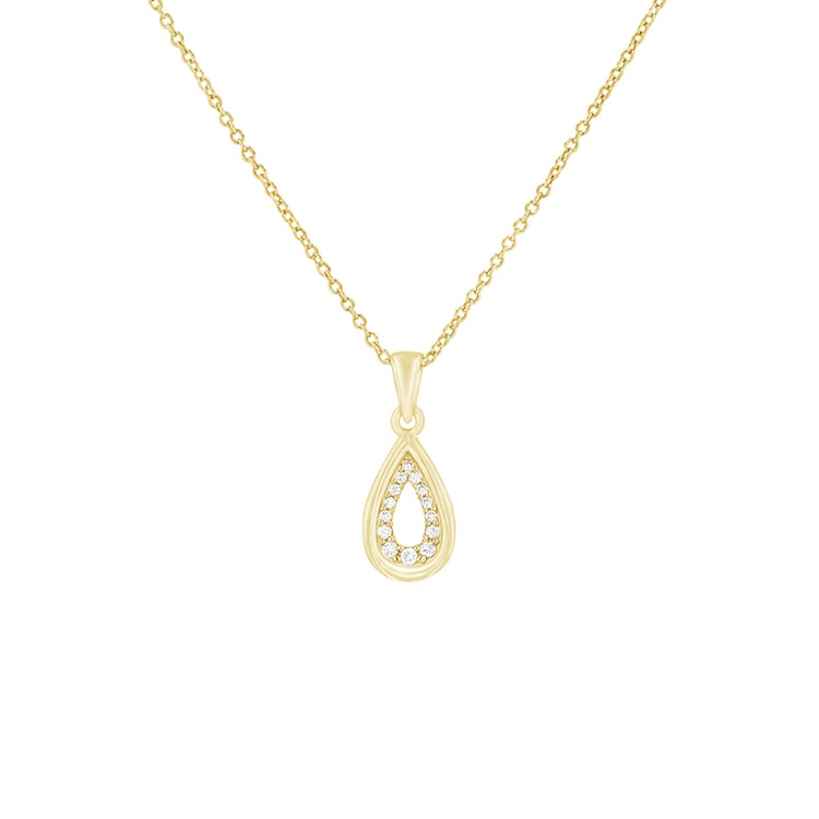 Přívěsek ve tvaru diamantové kapky zo žltého zlata 83082