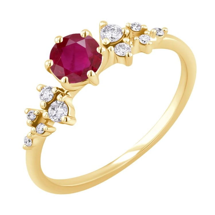 Zásnubní prsten s rubínem a diamanty Olha 151018