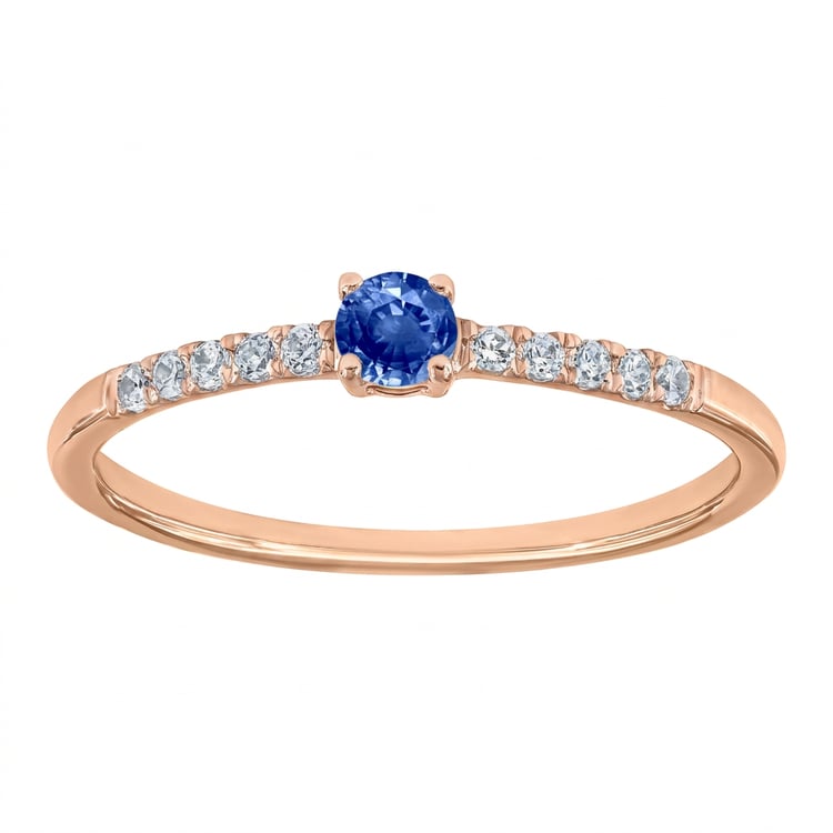 Stříbrný prsten s modrým safírem a postranními lab-grown diamanty Mikey 169455