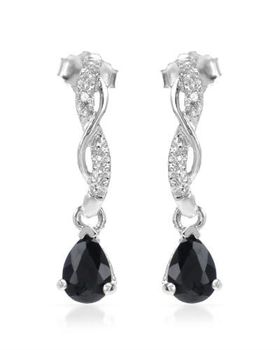 Stříbrné náušnice se safíry