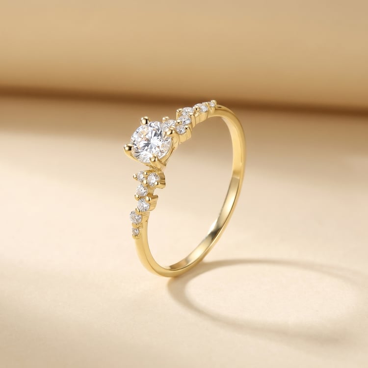 Zásnubní prsten s výběrem písmene a lab-grown diamanty Carina 166798