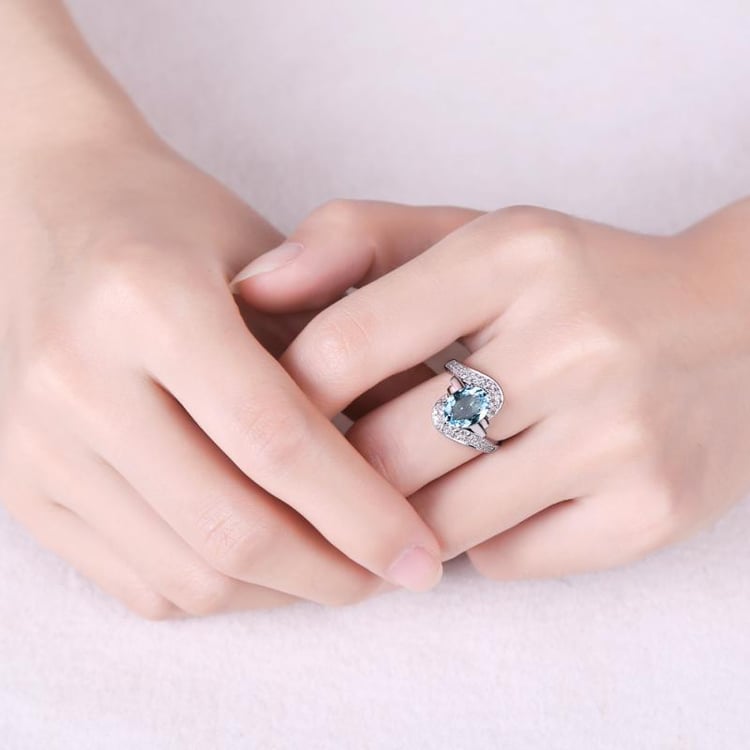 Akvamarínový prsten 16796