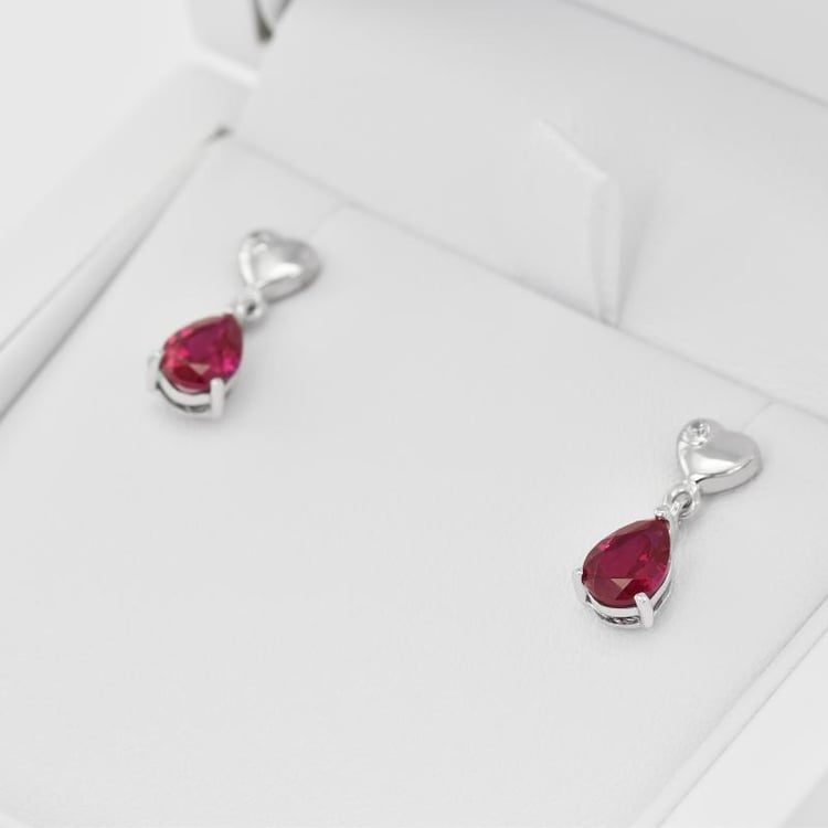Rubínové visací náušnice 30712