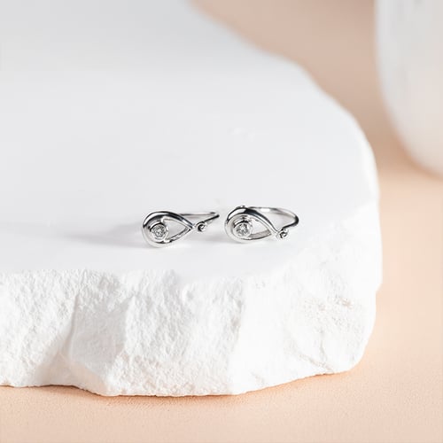 Zlaté dětské náušnice ve tvaru slzy s lab-grown diamanty Cinderella