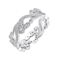 Platinový prsten s vintage diamantovými liniemi Christine