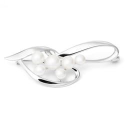 Elegantní stříbrná brož s perlami Averli