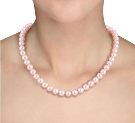 Elegantní zlatý náhrdelník s 6-6.50mm perlami Elodie