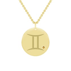 Zlatý přívěsek se znamením a citrínem Blíženci