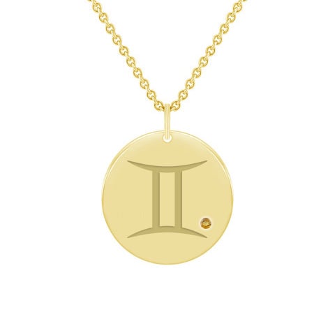 Gravír blíženci s citrínem 59995