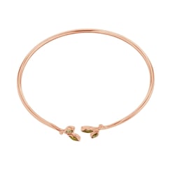 Zlatý minimalistický náramek s olivínovými listy Hulme