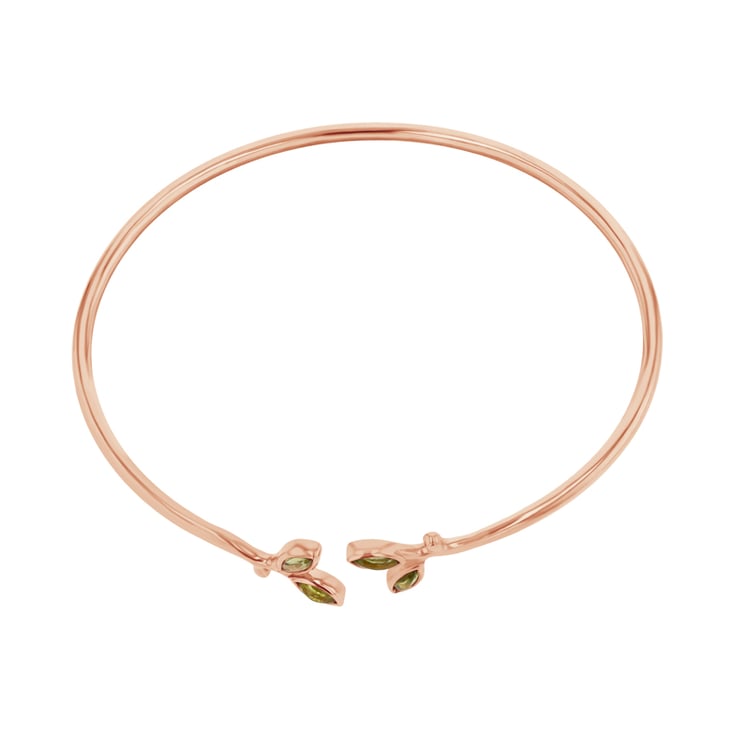 Zlatý minimalistický náramek s olivínovými listy Hulme