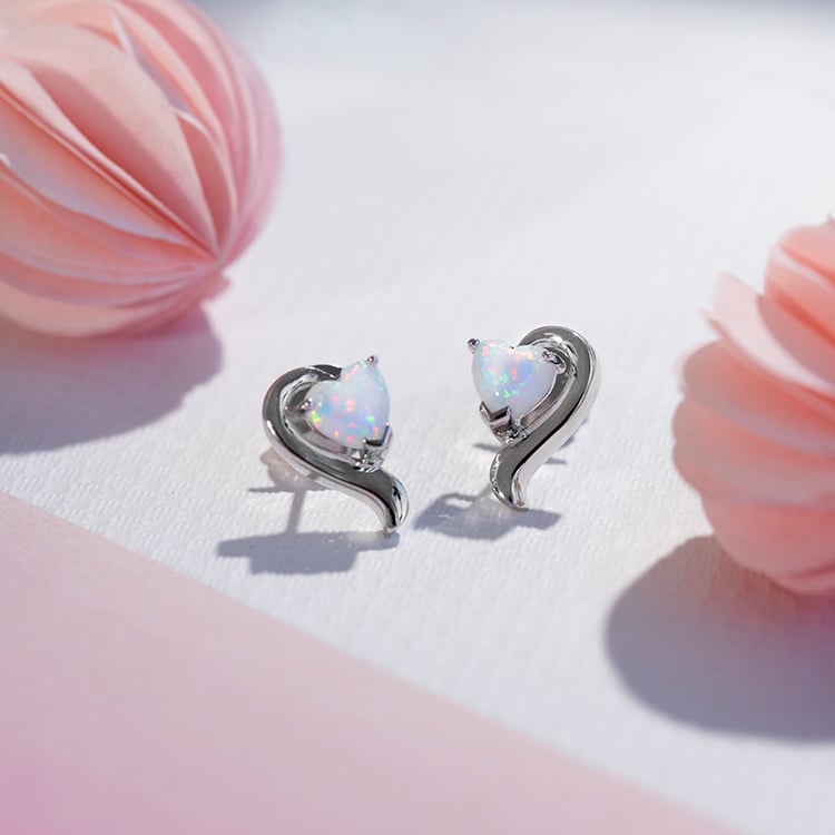 Romantické opálové náušnice ze stříbra Goosie 109308