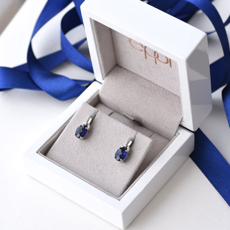 Náušnice ze stříbra se safíry 78918