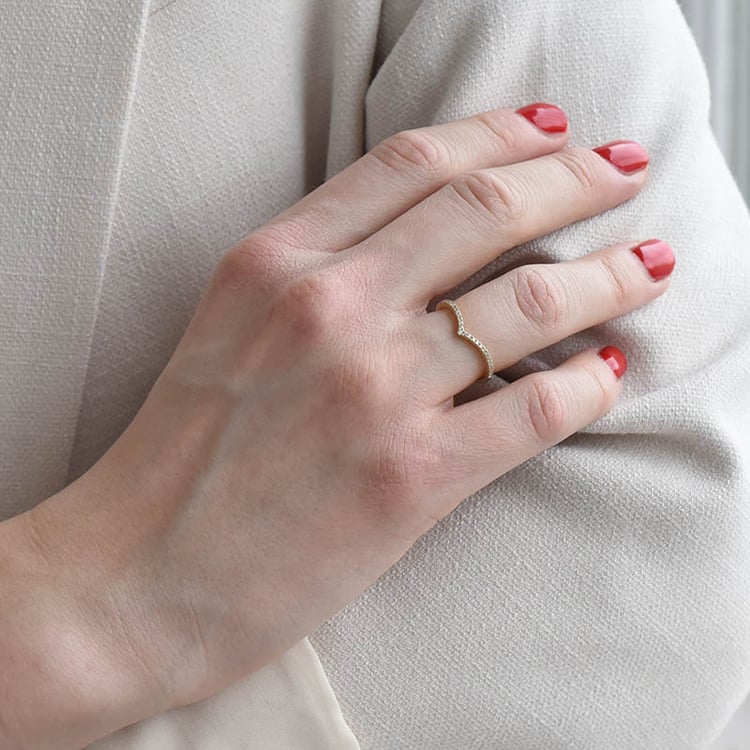 Vykrojený prsten ze žlutého zlata 93450