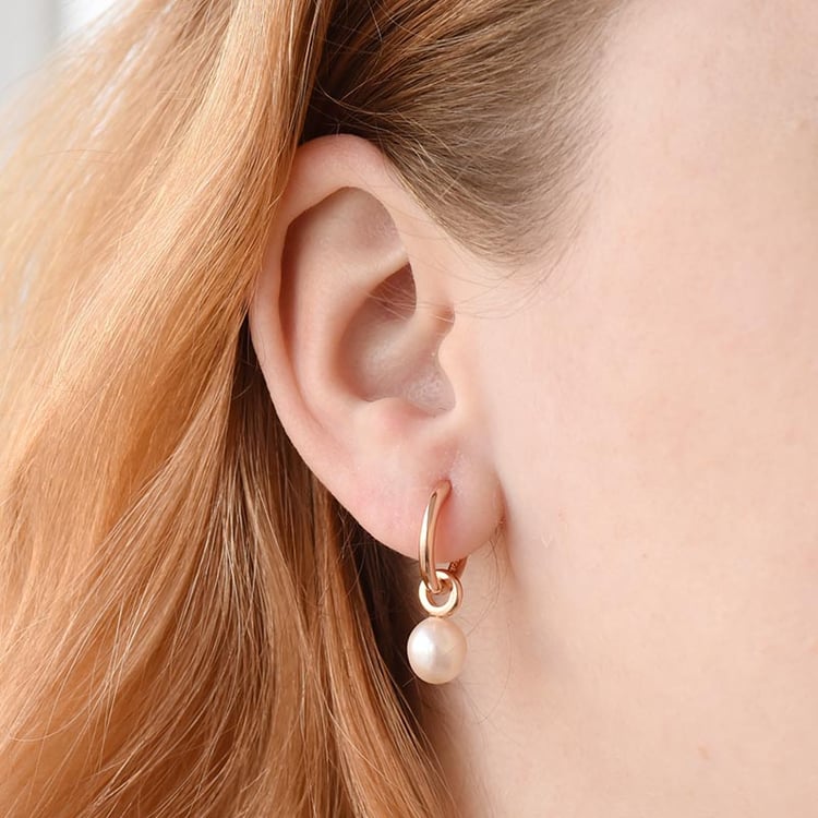 Kruhové pozlacené náušnice s perlami 92682