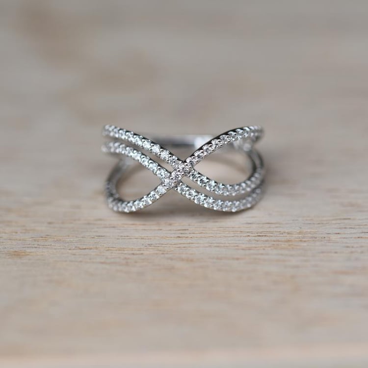 Dvojitý diamantový eternity prsten ze zlata 79312