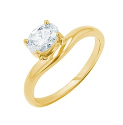 Atypický zásnubní prsten s 0.5ct IGI certifikovaným oval diamantem Adina