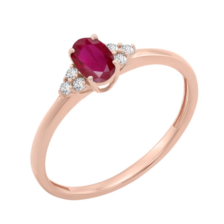 Zásnubní prsten s rubínem a diamanty Sheldo 151167