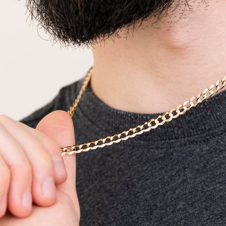 Středně silný panzer řetízek 55 cm z 14k zlata 119673