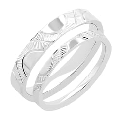 Snubní prsteny s ruční rytinou slunce Villa
