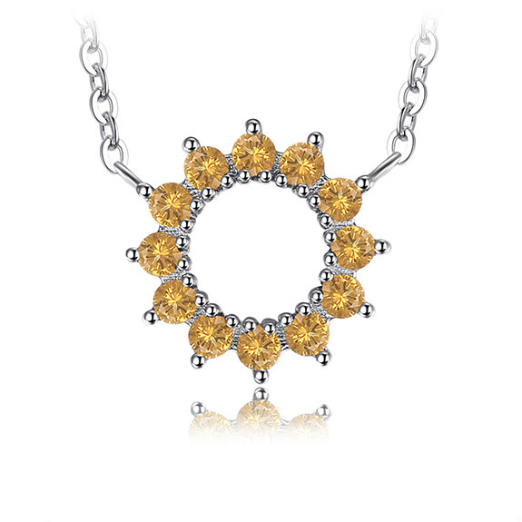 Stříbrné sluneční paprsky plné žlutých safírů Icco