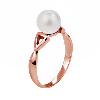 Perlový prsten z růžového zlata 79168