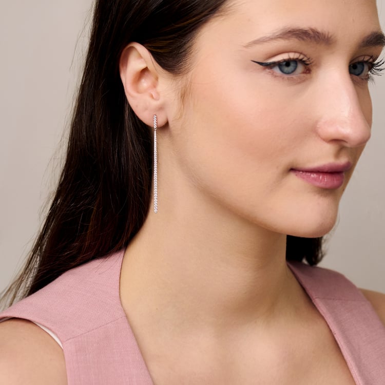 Luxusní visací náušnice ze zlata s přírodními diamanty Dilshad 165464